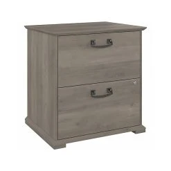 Bush Furniture Homestead 2-Drawer Lateral File Cabinet, Letter/Legal Size, Lockable, 30"H, Driftwood Gray (HOF129DG-Z)