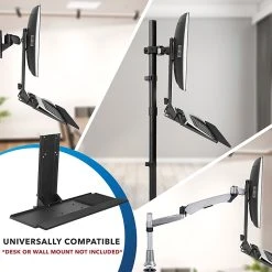 Mount-It! Monitor And Keyboard Wall Mount, Height Adjustable Standing Keyboard Tray, 25" W Tray, VESA Mount Required (MI-7915) -Staples Department Store F9F8306B E65A 4957 B676D943C47C7169 sc7