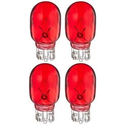 Moonrays 11691 4-Watt 12-Volt Wedge Base Replacement Light Bulb, 4-Pack, Red Glass