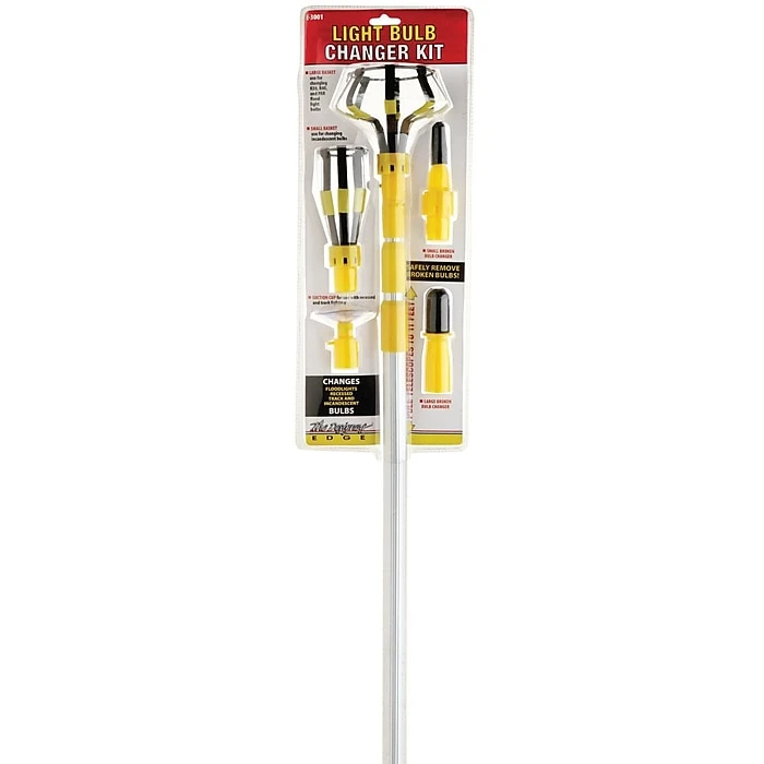 Designers Edge E3001 Light Bulb Changing Kit With 11-foot Metal Telescopic Pole, Baskets, Suction Cup And Broken Bulb Changers 1 Designers Edge E3001 Light Bulb Changing Kit With 11-foot Metal Telescopic Pole, Baskets, Suction Cup And Broken Bulb Changers