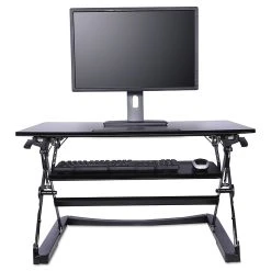 Alera® Sit-Stand Lifting Workstation, Medium, Black