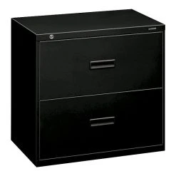 HON Lateral File, 2 Drawers, Molded Pull, 30"W, Black Finish (BSX432LP)