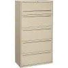 HON Brigade 700 Series 5-Drawer Lateral File Cabinet, Locking, Letter/Legal, Putty, 36" (HON-785LL)