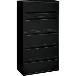HON Brigade® 700 Series Lateral File, 5-Drawer, 67Hx36Wx19-1/4"D, Black