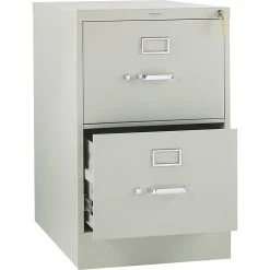HON 310 Series 2 Drawer Vertical File Cabinet, Legal, Light Gray, 26 1/2"D (HON312CPQ)