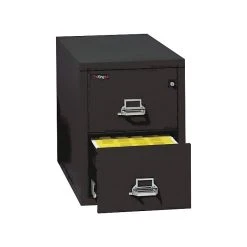FireKing 1-Hour 2-Drawer 25" Legal Fire Resistant Vertical Cabinet, Black (22125CBLI)
