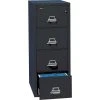 FireKing 1-Hour Fire Resistant Vertical Cabinet, Legal, 4-Drawer, Black, 52 3/4"H X 20 13/16"W X 25 1/16"D, Inside Delivery