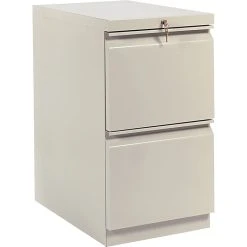 HON Brigade Mobile Pedestal, 2 File Drawers, Radius Pull, 15"W, Putty Finish,