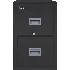 FireKing® 2-Drawer Vertical File Cabinet, Letter, Black, 32"D (2P1831CBLI)