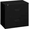 HON Lateral File, 2 Drawers, Molded Pull, 36"W, Black Finish (BSX482LP)