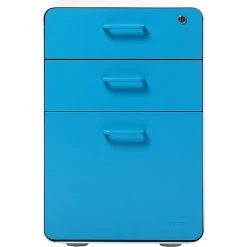 Stow 3-Drawer File Cabinet, White + Pool Blue -Staples Department Store s0809147 sc7