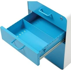 Stow 3-Drawer File Cabinet, White + Pool Blue -Staples Department Store s0809149 sc7