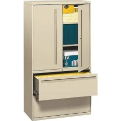 HON® 700 Series 2 Drawer Lateral File Cabinet W/Roll-Out & Posting Shelves, Putty, Letter/Legal, 36"W (HON785LSL)