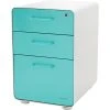 Stow 3-Drawer File Cabinet, White + Aqua