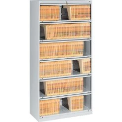 Tennsco Closed Fixed Shelf Lateral File, Light Gray, 6-Shelf, 75 1/4"H