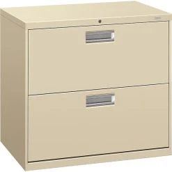 HON® Brigade® 600 Series Lateral, 2-Drawer, Putty, 19.25"D
