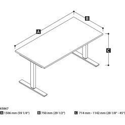 Bestar® 30" X 60" Electric Height Adjustable Table, Antigua -Staples Department Store s0972155 sc7 2