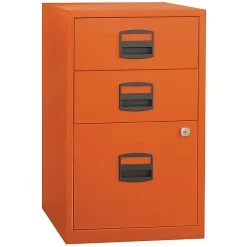 Bisley 3 Drawer Vertical File, Orange, Letter, 17''W (FILE3-OR)