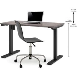 Bestar Pro-Linea 28 - 45'' Electric Height-Adjustable Table, Bark Gray (6585747)