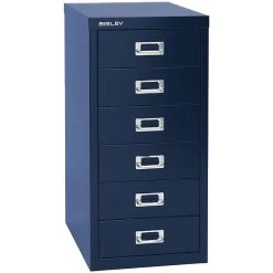 Bisley Six Drawer Steel Multidrawer, Navy, Letter/A4 (MD6-NV)