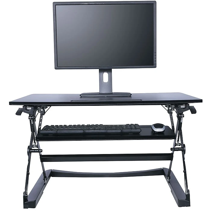 Alera® Sit-Stand Lifting Workstation, Medium, Black 2 Alera® Sit-Stand Lifting Workstation, Medium, Black - Image 2