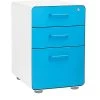 Stow 3-Drawer File Cabinet, White + Pool Blue