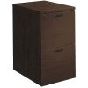 HON 10500 Series Mobile Pedestal, 2 File Drawers, 15-3/4"W X 22-3/4"D, Mocha Finish (HON105104MOMO)