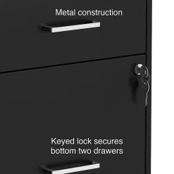 Staples 3-Drawer Vertical File Cabinet, Locking, Letter, Black, 19"D (52156) -Staples Department Store s1212898 sc7