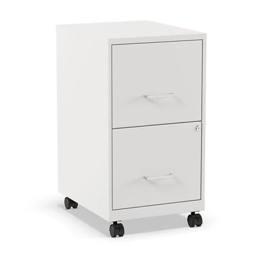 Staples 2-Drawer Vertical Mobile File Cabinet, Locking, Letter Size, White, 18''D (19634) -Staples Department Store s1212949 sc7 1