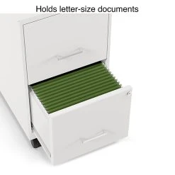 Staples 2-Drawer Light Duty Vertical File Cabinet, Locking, Letter, White, 18"D (52155) -Staples Department Store s1212983 sc7