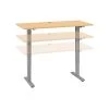 Bush Business Furniture Move 40 Series 28"-48'' Adjustable Standing Desk, Natural Maple/Cool Gray Metallic (M4S6030ACSK)