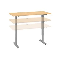 Bush Business Furniture Move 40 Series 28"-48'' Adjustable Standing Desk, Natural Maple/Cool Gray Metallic (M4S6030ACSK)