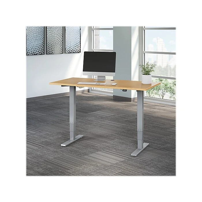 Bush Business Furniture Move 40 Series 28"-48'' Adjustable Standing Desk, Natural Maple/Cool Gray Metallic (M4S6030ACSK) 2 Bush Business Furniture Move 40 Series 28"-48'' Adjustable Standing Desk, Natural Maple/Cool Gray Metallic (M4S6030ACSK) - Image 2