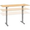 Bush Business Furniture Move 40 Series 28''-48'' Adjustable Standing Desk, Natural Maple/Cool Gray Metallic (M4S7230ACSK)