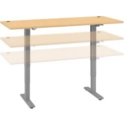 Bush Business Furniture Move 40 Series 28''-48'' Adjustable Standing Desk, Natural Maple/Cool Gray Metallic (M4S7230ACSK)