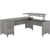 Bush Furniture Somerset 35"-41" Adjustable Desk, Platinum Gray (SET014PG)