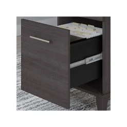 Bush Furniture Somerset 72W 3 Position Sit To Stand L Shaped Desk With Hutch And Bookcase, Storm Gray (SET017SG) -Staples Department Store sp101295782 sc7