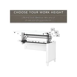 Bush Furniture Somerset 72"W 3-Position Sit To Stand L-Shaped Desk With Hutch And Bookcase, White (SET017WH) -Staples Department Store sp101295801 sc7