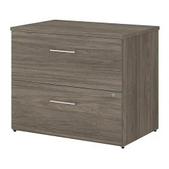 Bush Business Furniture Office 500 2-Drawer Lateral File Cabinet, Locking, Letter/Legal, Modern Hickory, 35.67" (OFF136MHSU)