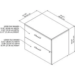 Bush Business Furniture Office 500 2-Drawer Lateral File Cabinet, Locking, Letter/Legal, Modern Hickory, 35.67" (OFF136MHSU) -Staples Department Store sp101402894 sc7