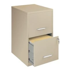 Office Designs 2 Drawer Vertical File Cabinet, Putty/Beige, Letter, 18''D (17369)