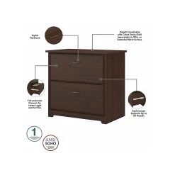 Bush Furniture Cabot 31"W 2-Drawer Lateral File Cabinet, Letter/Legal, Modern Walnut (WC31080) -Staples Department Store sp106969733 sc7