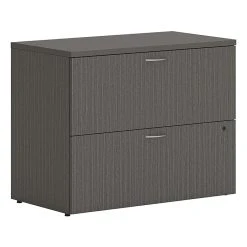 HON Mod 2-Drawer Lateral File Cabinet, Locking, Letter/Legal, Slate Teak, 36" (HONLLF3620L2LS1)