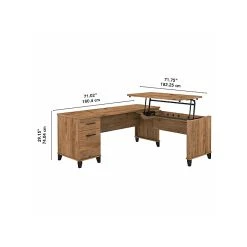 Bush Furniture Somerset 35"-41" Adjustable Desk With Return, Fresh Walnut (SET014FW) -Staples Department Store sp108409473 sc7