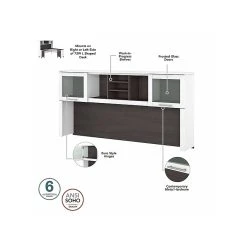 Bush Furniture Somerset Office Desk With 35"-41" Adjustable Return, Hutch, And File Cabinet, Storm Gray/White (SET016SGWH) 13 Bush Furniture Somerset Office Desk With 35"-41" Adjustable Return, Hutch, And File Cabinet, Storm Gray/White (SET016SGWH) -Staples Department Store sp108409572 sc7