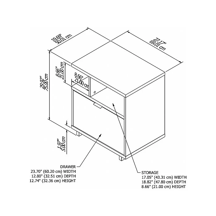 Kathy Ireland® Home By Bush Furniture Madison Avenue Single-Drawer Lateral File Cabinet, Modern Gray, 27.17" (MDF127MG-03) 5 Kathy Ireland® Home By Bush Furniture Madison Avenue Single-Drawer Lateral File Cabinet, Modern Gray, 27.17" (MDF127MG-03) - Image 5
