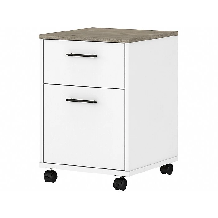 Bush Furniture Key West 2-Drawer Mobile File Cabinet, Letter/Legal, Shiplap Gray/Pure White, 15.51" (KWF116G2W-03) 1 Bush Furniture Key West 2-Drawer Mobile File Cabinet, Letter/Legal, Shiplap Gray/Pure White, 15.51" (KWF116G2W-03)