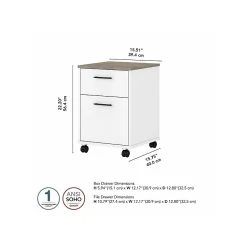 Bush Furniture Key West 2-Drawer Mobile File Cabinet, Letter/Legal, Shiplap Gray/Pure White, 15.51" (KWF116G2W-03) 12 Bush Furniture Key West 2-Drawer Mobile File Cabinet, Letter/Legal, Shiplap Gray/Pure White, 15.51" (KWF116G2W-03) -Staples Department Store sp109851120 sc7
