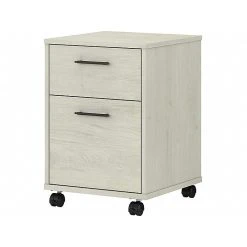 Bush Furniture Key West 2-Drawer Mobile File Cabinet, Letter/Legal, Linen White Oak, 15.75" (KWF116LW-03)