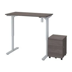 Bestar Universel 28"-45" Adjustable Standing Desk, Bark Gray (65842-47)